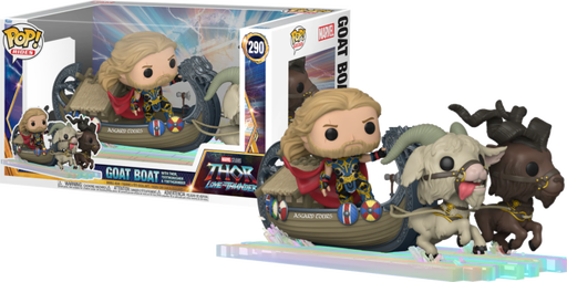 Funko Pop! Rides - Thor 4: Love and Thunder - Thor, Toothgnasher & Toothgrinder with Goat Boat #290 - Pop Basement
