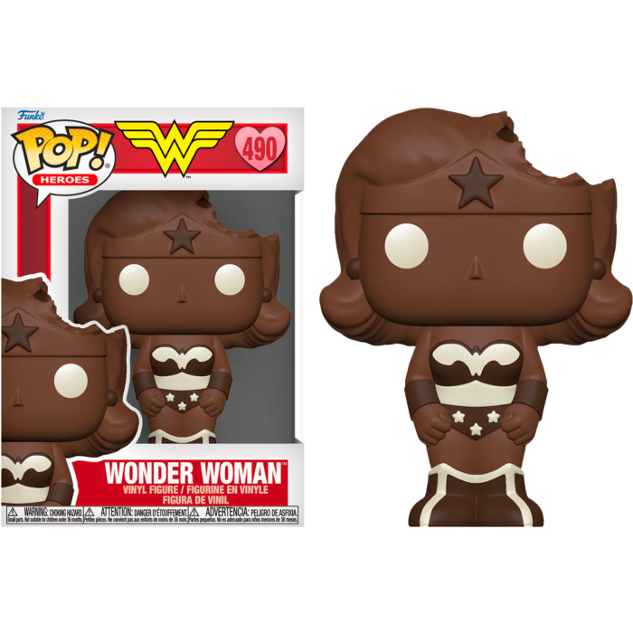 Funko Pop! DC Comics: Valentines 2024 - Wonder Woman (Chocolate) #490 - Pop Basement
