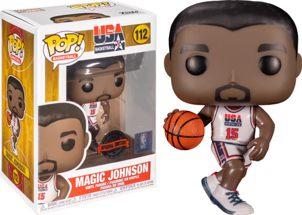 Funko Pop! NBA Basketball - Magic Johnson 1992 Team USA Jersey #112 - Pop Basement