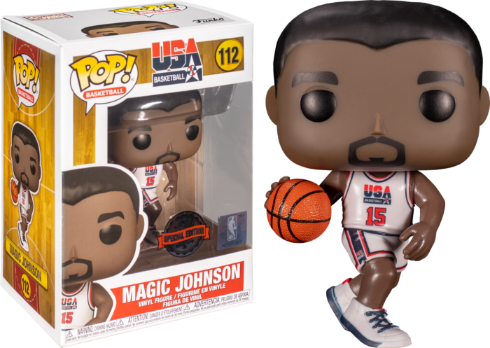 Funko Pop! NBA Basketball - Magic Johnson 1992 Team USA Jersey #112 - Pop Basement