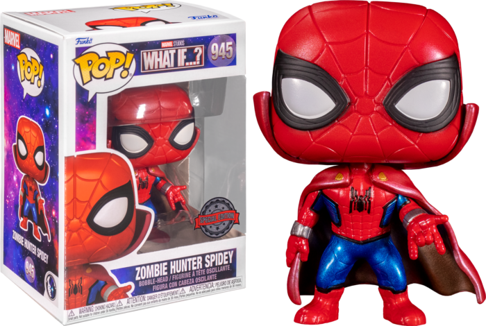 Funko Pop! What If… - Zombie Hunter Spidey Metallic #945 - Pop Basement