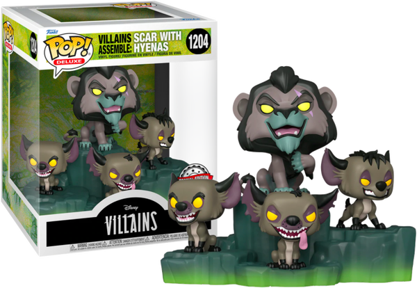 Funko Pop! Disney Villains: Assemble - Scar with Hyenas Deluxe Diorama #1204 - Pop Basement