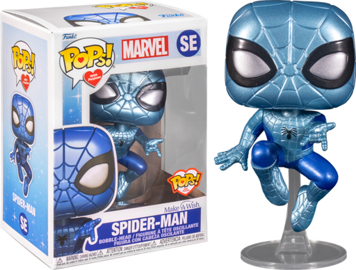 Funko Pop! Spider-Man - Spider-Man Make A Wish Blue Metallic (Pops with Purpose) - Pop Basement