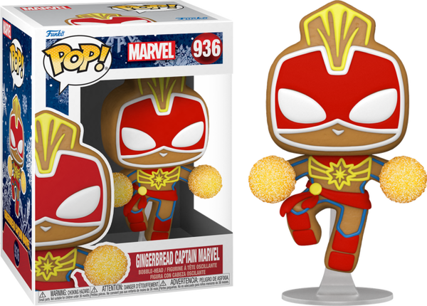 Funko Pop! Marvel: Holiday - Gingerbread Captain Marvel #936 - Pop Basement