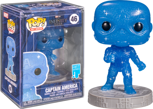 Funko Pop! Avengers 4: Endgame - Captain America Blue Infinity Stone Artist Series with Pop! Protector #46 - Pop Basement