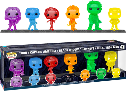 Funko Pop! Avengers 4: Endgame - The Avengers Infinity Stones Artist Series 6-Pack with Collector Base - Pop Basement