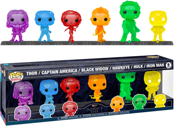 Funko Pop! Avengers 4: Endgame - The Avengers Infinity Stones Artist Series 6-Pack with Collector Base - Pop Basement