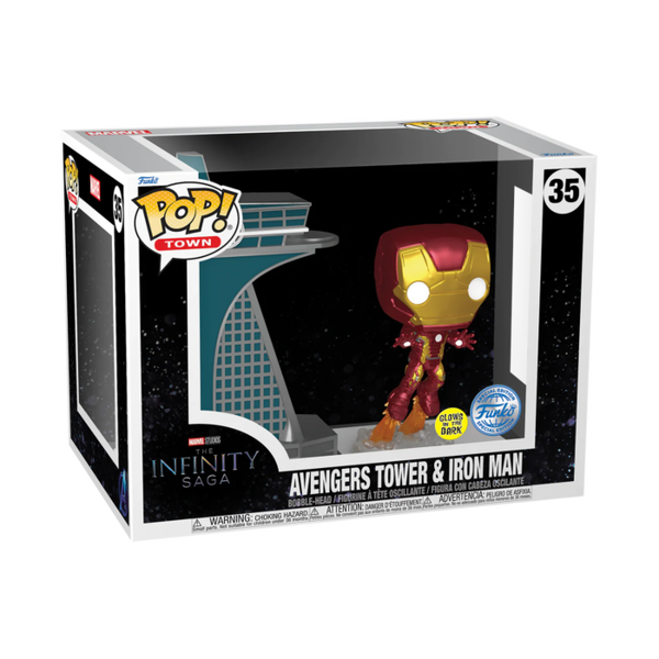 Funko Pop! Town - Avengers: Infinity Saga - Avengers Tower & Iron Man Glow in the Dark #35 - Pop Basement