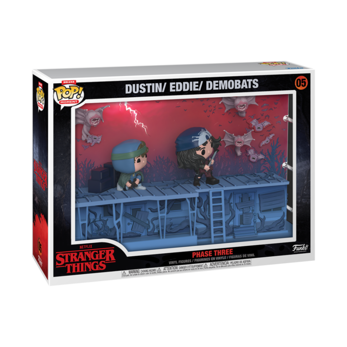Funko Pop! Moments - Stranger Things 4 - Phase Three Dustin, Eddie, & Demobats Deluxe #05 - Pop Basement