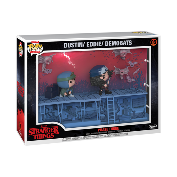 Funko Pop! Moments - Stranger Things 4 - Phase Three Dustin, Eddie, & Demobats Deluxe #05 - Pop Basement