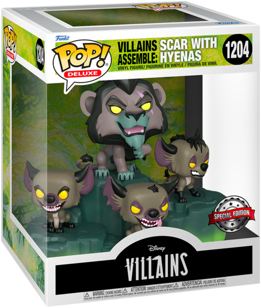 Funko Pop! Disney Villains: Assemble - Scar with Hyenas Deluxe Diorama #1204 - Pop Basement
