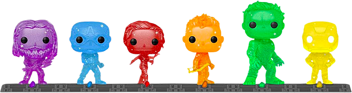 Funko Pop! Avengers 4: Endgame - The Avengers Infinity Stones Artist Series 6-Pack with Collector Base - Pop Basement
