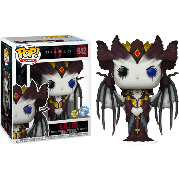 Funko Pop! Diablo IV - Lilith Glow in the Dark Super Sized 6" #942 - Pop Basement