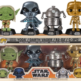 Funko Pop! Star Wars - Yoda, C-3PO, Darth Vader & R2-D2 Ralph McQuarrie Concept Series - 4-Pack - Pop Basement