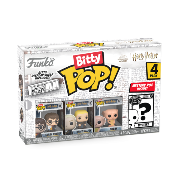 Funko Pop! Harry Potter - Harry Potter, Draco Malfoy, Dobby & Mystery Bitty - 4-Pack - Pop Basement