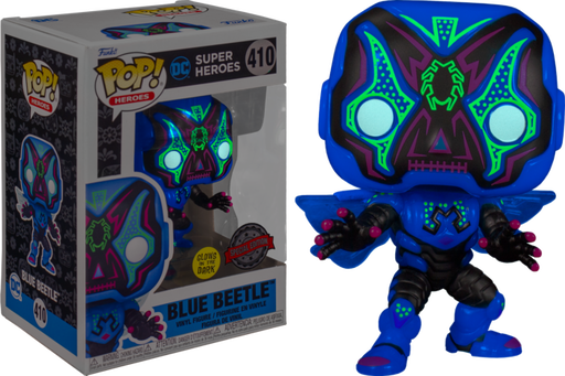 Funko Pop! DC Comics - Blue Beetle Dia de los Muertos Glow in the Dark #410 - Pop Basement