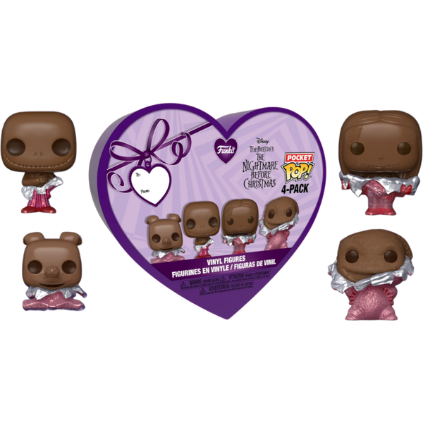 Funko Pop! The Nightmare Before Christmas - Valentines 2024 (Chocolate) Pocket Box - 4-Pack - Pop Basement