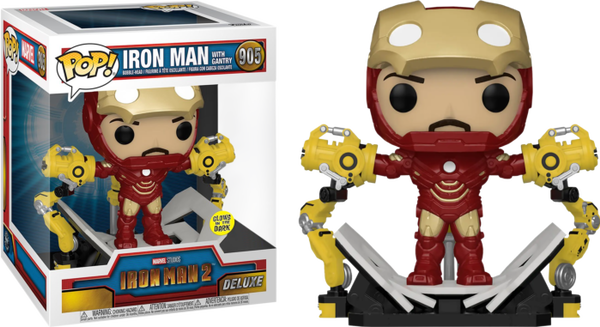 Funko Pop! Iron Man 2 - Iron Man MKIV with Gantry Glow in the Dark Deluxe #905 - Pop Basement