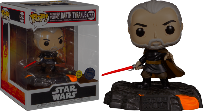 Funko Pop! Star Wars: Red Saber Series Volume 1 - Darth Tyranus Glow in the Dark Deluxe #522 - Pop Basement