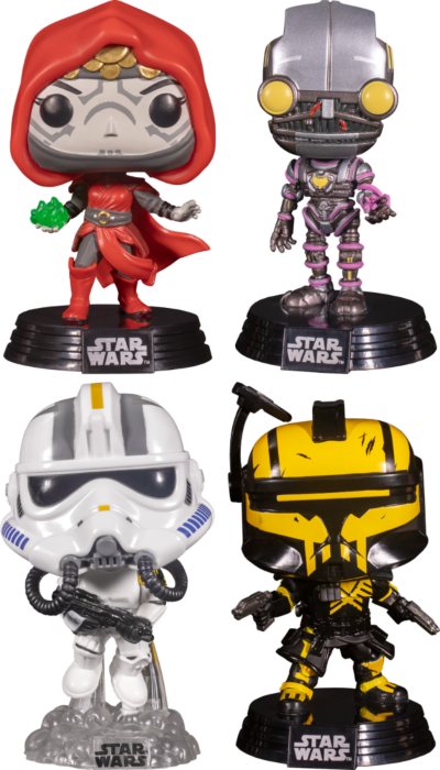 Funko Pop! Star Wars: Gaming Greats - Imperial Rocket Trooper, Merrin, ARC Umbra Trooper & Proxy Glow in the Dark - Bundle (Set of 4) - Pop Basement