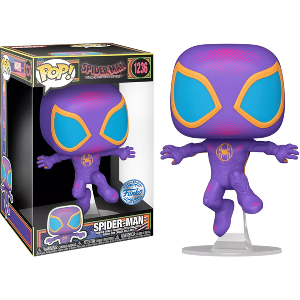 Funko Pop! Spider-Man: Across the Spider-Verse - Spider-Man Blacklight 10" Jumbo #1236 - Pop Basement