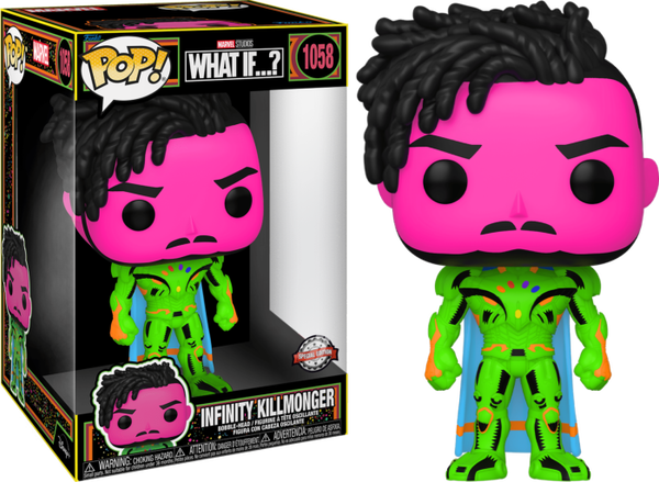 Funko Pop! What If… - Infinity Killmonger Blacklight Jumbo 10" #1058 - Pop Basement