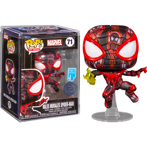 Funko Pop! Spider-Man - Miles Morales Spider-Man Artist Series #71 with Pop! Protector by Nikkolas Smith - Pop Basement