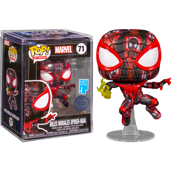 Funko Pop! Spider-Man - Miles Morales Spider-Man Artist Series #71 with Pop! Protector by Nikkolas Smith - Pop Basement