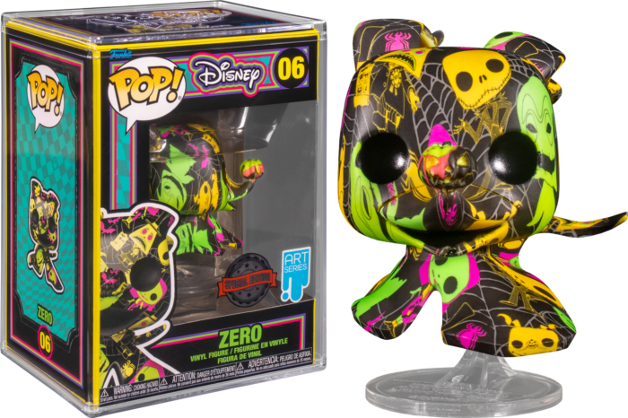 Funko Pop! The Nightmare Before Christmas - Zero Blacklight Artist Series with Pop! Protector #06 - Pop Basement