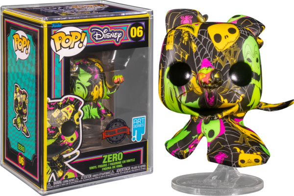 Funko Pop! The Nightmare Before Christmas - Zero Blacklight Artist Series with Pop! Protector #06 - Pop Basement