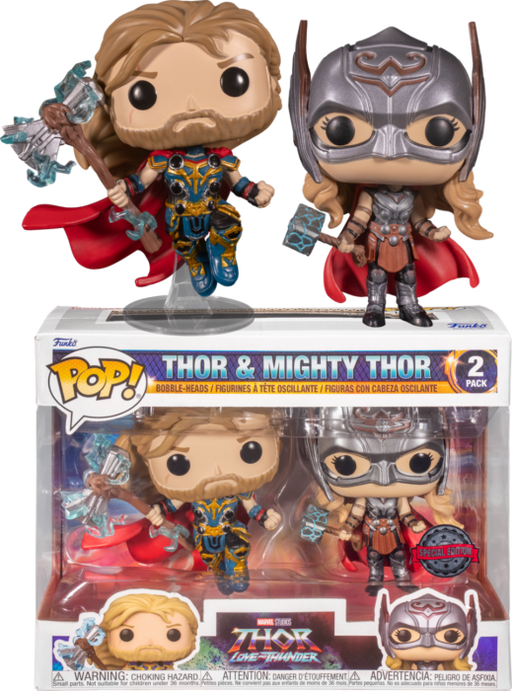 Funko Pop! Thor 4: Love and Thunder - Thor & Mighty Thor - 2-Pack - Pop Basement