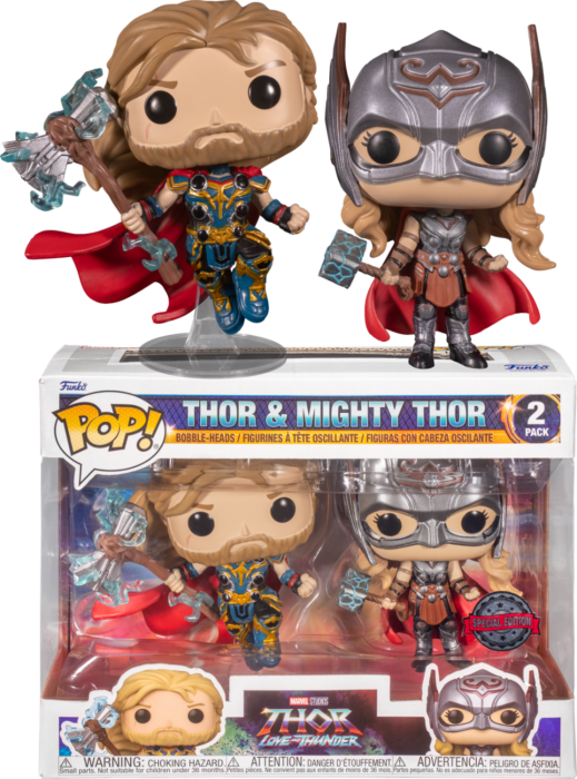 Funko Pop! Thor 4: Love and Thunder - Thor & Mighty Thor - 2-Pack - Pop Basement