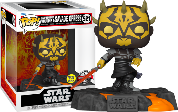 Funko Pop! Star Wars: Red Saber Series Volume 1 - Savage Opress Glow in the Dark Deluxe #521 - Pop Basement