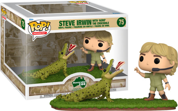 Funko Pop! Moment - Australia Zoo: Home of The Crocodile Hunter - Steve Irwin with 'Agro' the Crocodile - 2-Pack #75 - Pop Basement