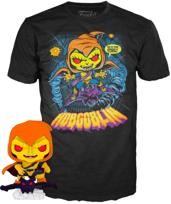 Funko Pop! Spider-Man: The Animated Series - Hobgoblin Glow in the Dark - Vinyl Figure & T-Shirt Box Set - Pop Basement