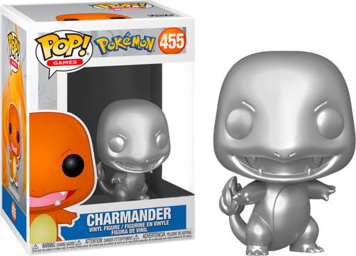 Funko Pop! Pokemon - Charmander Silver Metallic 25th Anniversary #455 - Pop Basement