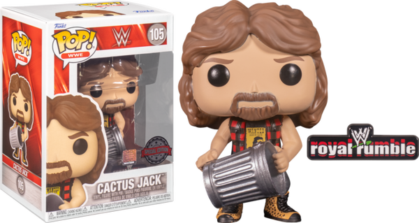 Funko Pop! WWE - Cactus Jack with Trash Can with Enamel Pin #105 - Pop Basement