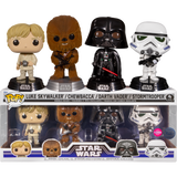 Funko Pop! Star Wars - Luke, Chewbacca, Darth Vader & Stormtrooper Flocked - 4-Pack - Pop Basement