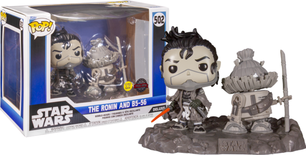 Funko Pop! Star Wars: Visions - The Ronin and B5-56 Glow in the Dark Deluxe #502 - Pop Basement