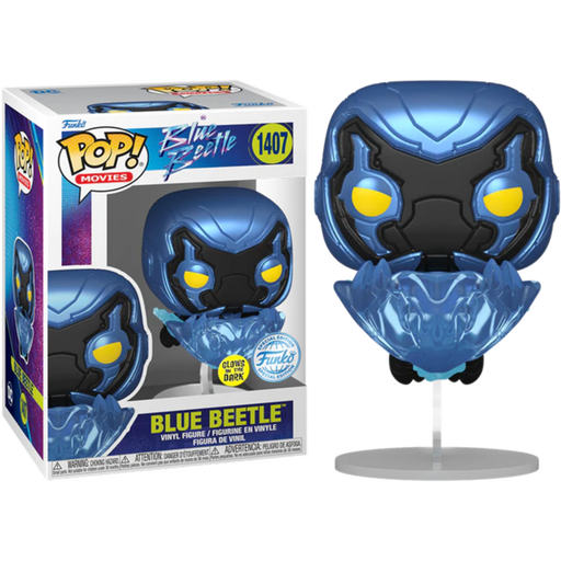 Funko Pop! Blue Beetle (2023) - Blue Beetle in Flight Glow in the Dark #1407 - Pop Basement
