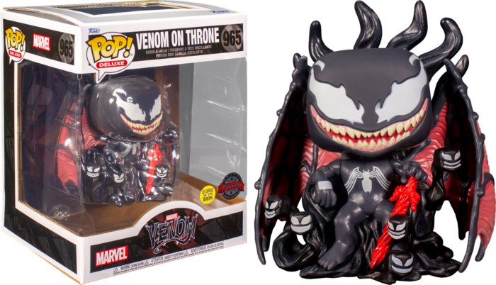Funko Pop! Venom - Venom on Throne Glow in the Dark Deluxe #965 - Pop Basement