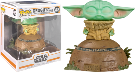 Funko Pop! Star Wars: The Mandalorian - Grogu Using The Force Deluxe with Light & Sound #485 - Pop Basement