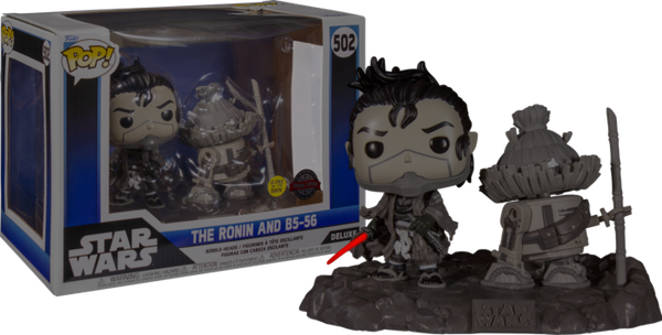 Funko Pop! Star Wars: Visions - The Ronin and B5-56 Glow in the Dark Deluxe #502 - Pop Basement