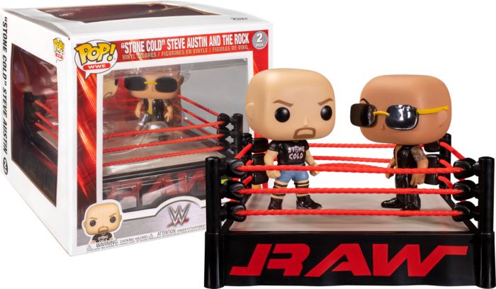 Funko Pop! WWE - The Rock vs Stone Cold with Wrestling Ring Moments - 2-Pack - Pop Basement