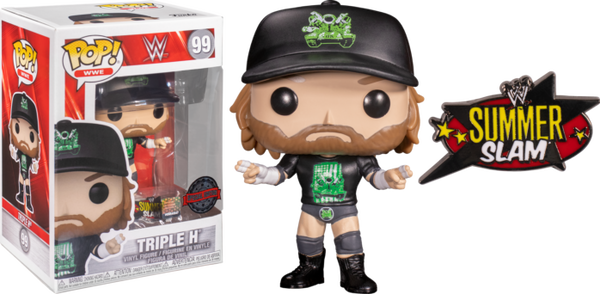 Funko Pop! WWE - Triple H in D-Generation X Outfit with Summerslam 2009 Enamel Pin #99 - Pop Basement