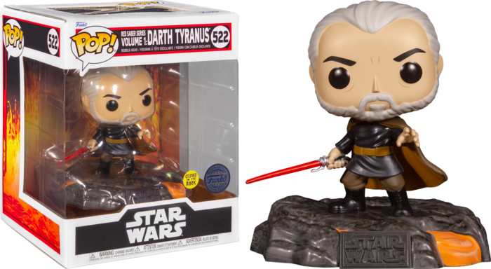 Funko Pop! Star Wars: Red Saber Series Volume 1 - Darth Tyranus Glow in the Dark Deluxe #522 - Pop Basement