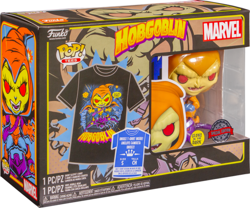 Funko Pop! Spider-Man: The Animated Series - Hobgoblin Glow in the Dark - Vinyl Figure & T-Shirt Box Set - Pop Basement
