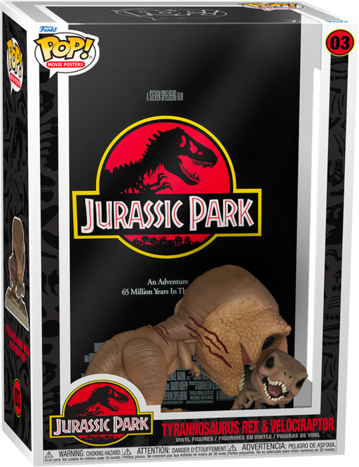 Funko Pop! Movie Posters - Jurassic Park - Tyrannosaurus Rex & Velociraptor #03 - Pop Basement