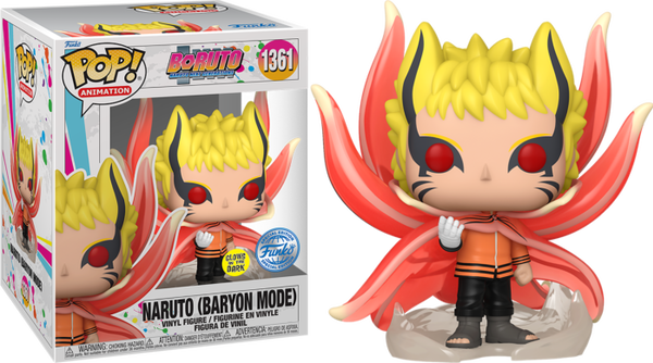 Funko Pop! Boruto: Naruto Next Generations - Naruto (Baryon Mode) Glow in the Dark 6" Super Sized #1361 - Pop Basement