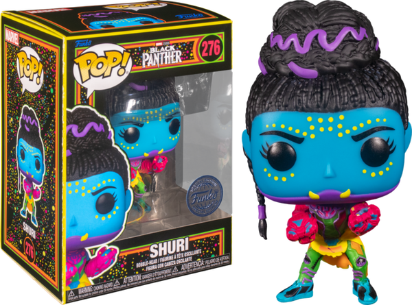 Funko Pop! Marvel: Blacklight - Shuri, Wasp, Gamora & Nebula Blacklight - Bundle (Set of 4) - Pop Basement